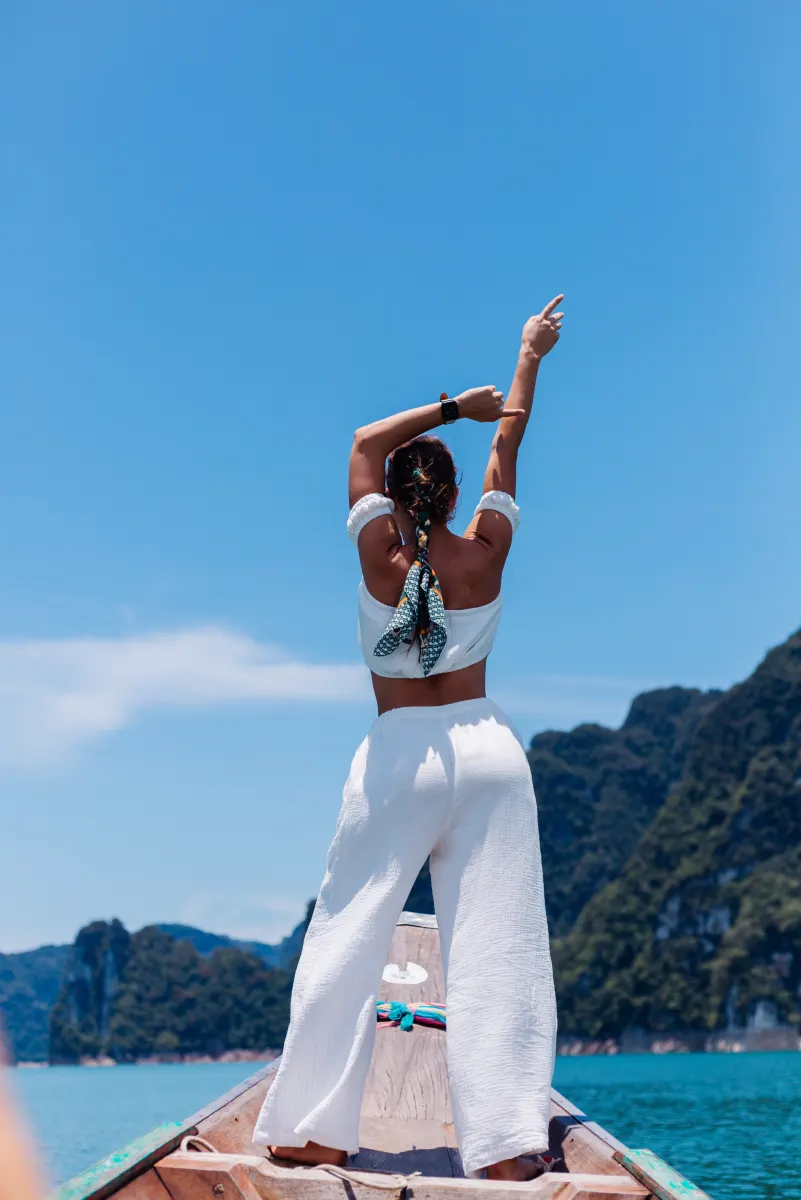 Woman enjoying the sea breeze